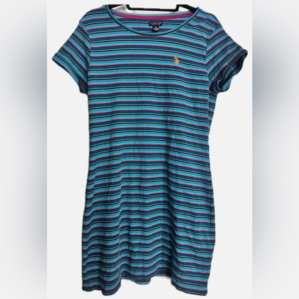 U.S. Polo Vintage Striped T-Shirt Dress